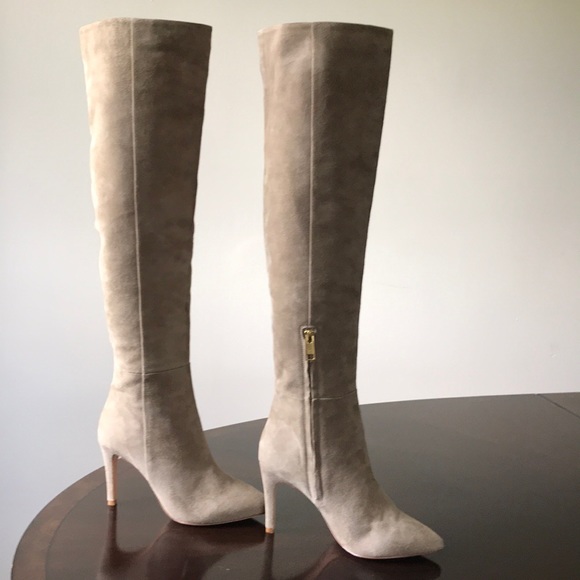 Joie Brown Suede Pointed Toe Knee hi hi heel boots - Picture 8 of 8